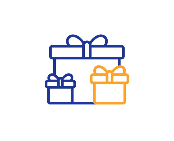 Gift Boxes Line Icon White Background — Stock Vector