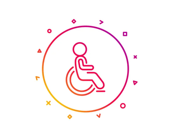 Ikona Niepełnosprawnych Linii Osób Niepełnosprawnych Wózkach Znak Osoba Symbol Transport — Wektor stockowy