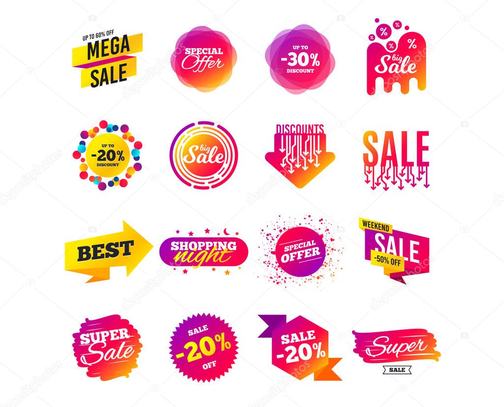 Bright colorful Shopping sale banners