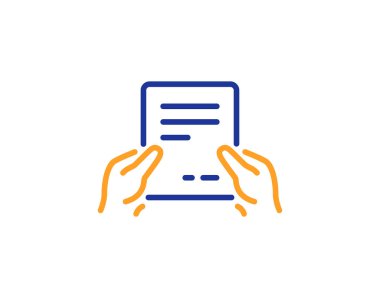 Belge satırı simgesi tutun. Anlaşma metin dosyasına işaret. 