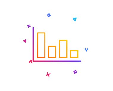 Çubuk grafik sütun grafiği satırı simgesi. Mali grafik işareti.