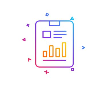 Rapor belge satırı simgesi. Analiz grafik veya satış büyüme işareti. 