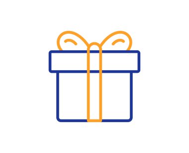 Hediye kutusu satırı simgesi. Hediye veya satışı işareti. 