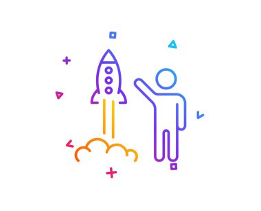 Proje satırı simgesi başlatın. Başlangıç roket işareti.