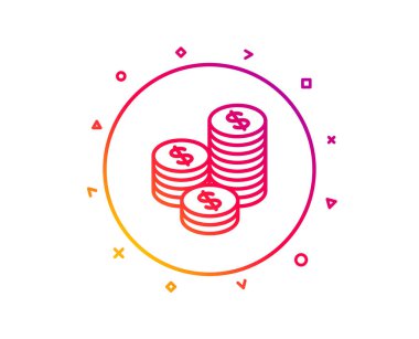 Sikke para satırı simgesi. Para birimi işareti bankacılık.