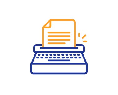 Daktilo satırı simgesi. Copywriting işareti. Yazar makine sembolü. 