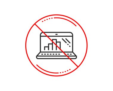 Hayır veya Dur işareti. Grafik dizüstü satırı simgesi. 