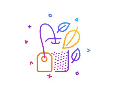 Naneli çay poşeti satırı simgesi. Taze Bitkisel içecek işareti. 