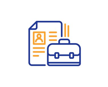 Cv satırı simgesi ile iş durum. Portföy sembolü.