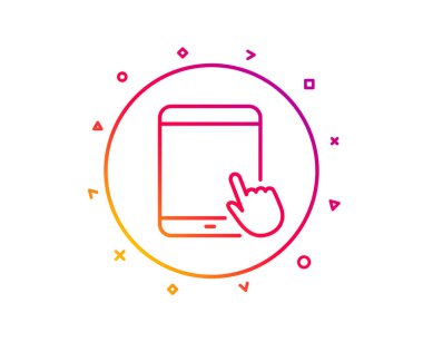 Tablet Pc simgesi. İmleç işaret ile hareket eden aygıt. 