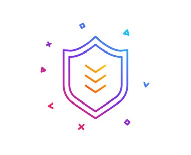 Kalkan satırı simgesi. Koruma sembol. İş güvenlik işareti. 