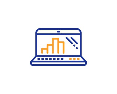 Grafik dizüstü hat simgesi. Sütun grafik işareti. 
