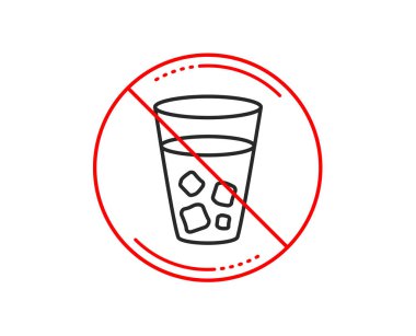 Hayır veya Dur işareti. Buz çay satırı simgesi. Soda içmek işareti. 