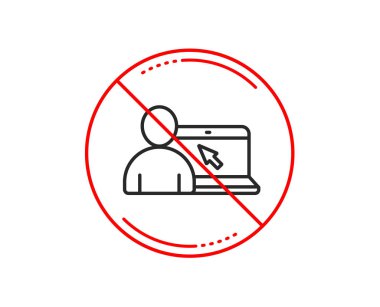 Hayır veya Dur işareti. Online eğitim satırı simgesi. 