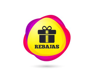 Degrade alışveriş afiş. Rebajas - indirimler İspanya işareti simgesi.