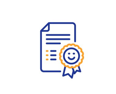 Ödülü satırı simgesi gülümse. Olumlu geribildirim derece işareti.