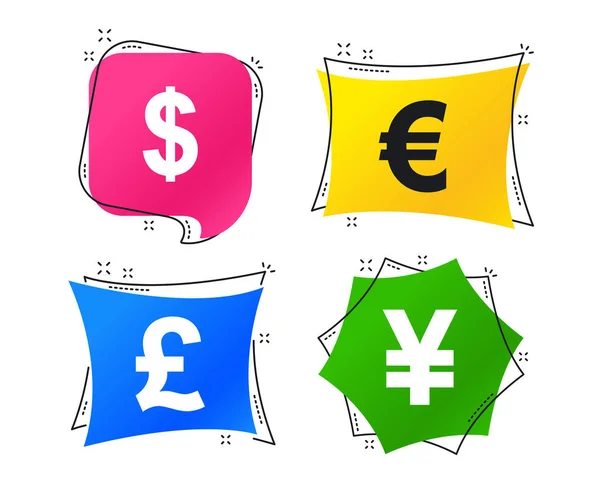 Valuta Pictogrammen Dollar Euro Pond Yen Eur Gbp Usd Jpy — Stockvector