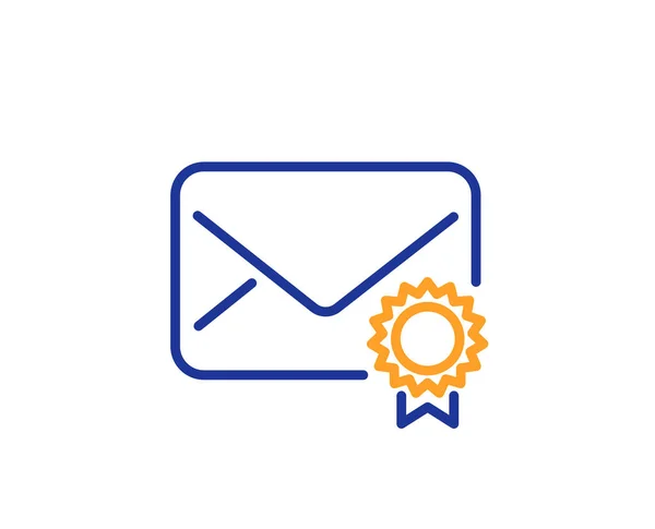 Icona Della Linea Mail Verificata Segnale Corrispondenza Del Messaggio Confermato — Vettoriale Stock