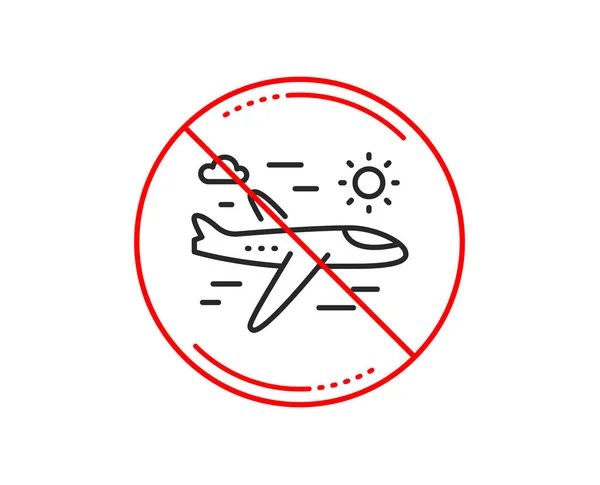 Stop Sign Airplane Travel Line Icon — Stock Vector