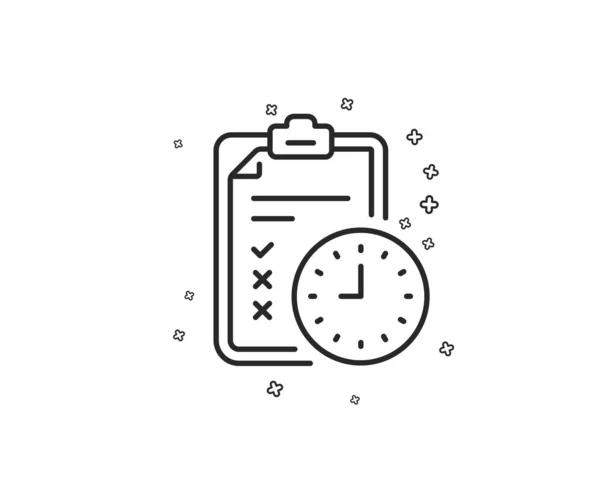 Icono Línea Tiempo Examen Señal Lista Comprobación — Vector de stock