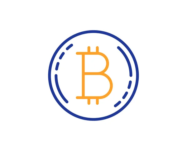 Ikon Garis Bitcoin Tanda Koin Kriptocurrency - Stok Vektor