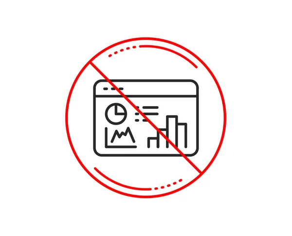 Señal Stop Icono Línea Estadísticas Geográficas — Vector de stock