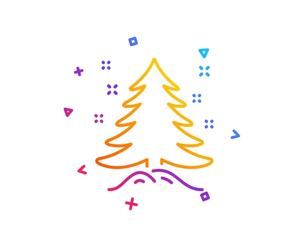 Árvore Natal Presente Ícone Linha Sinal Abeto Ano Novo — Vetor de Stock