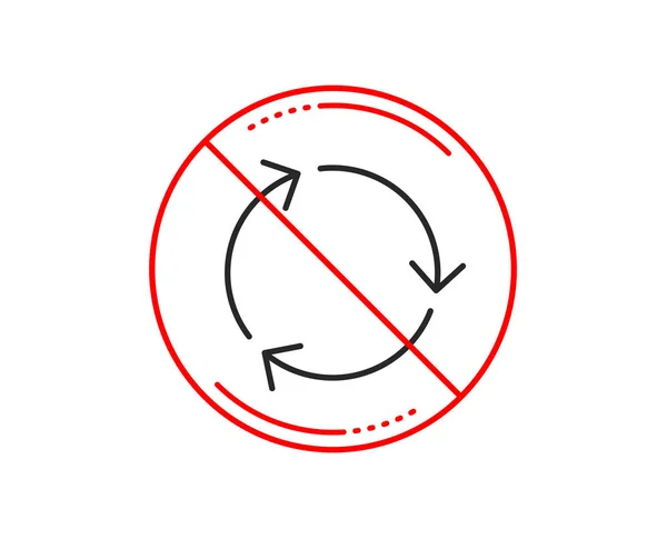 Señal Stop Reciclar Icono Línea Flecha Reciclaje Residuos Símbolo — Vector de stock