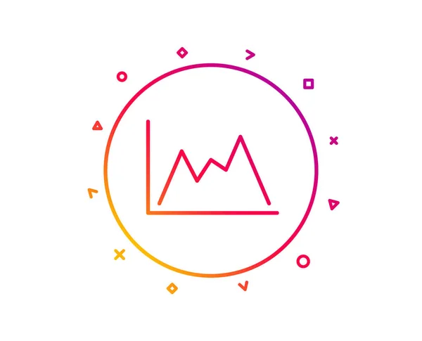 Line chart icon. Financial growth graph sign. Stock exchange symbol. Gradient pattern line button. Diagram icon design. Geometric shapes. Vector
