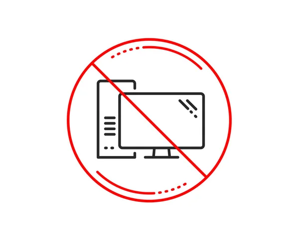 Pas Stop Signe Icône Ligne Informatique Composant Signe — Image vectorielle