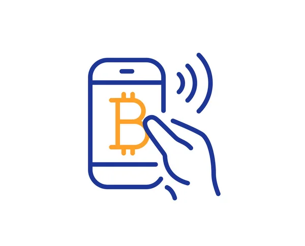 Bitcoin Mobile Payline Symbol Kryptowährungszeichen — Stockvektor