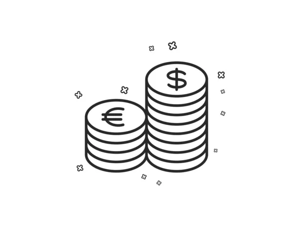 Coins Money Line Icon Banking Currency Sign — Stock Vector