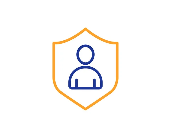 User Protection Line Icon Profile Avatar Shield Sign — Stock Vector