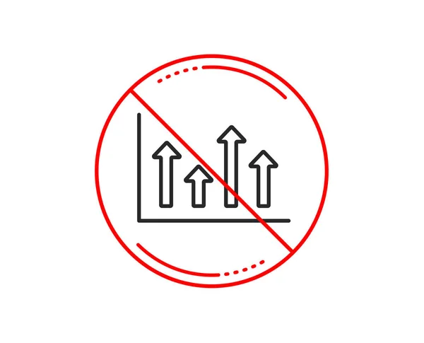 Stop Sign Growth Chart Line Icon — Stock Vector