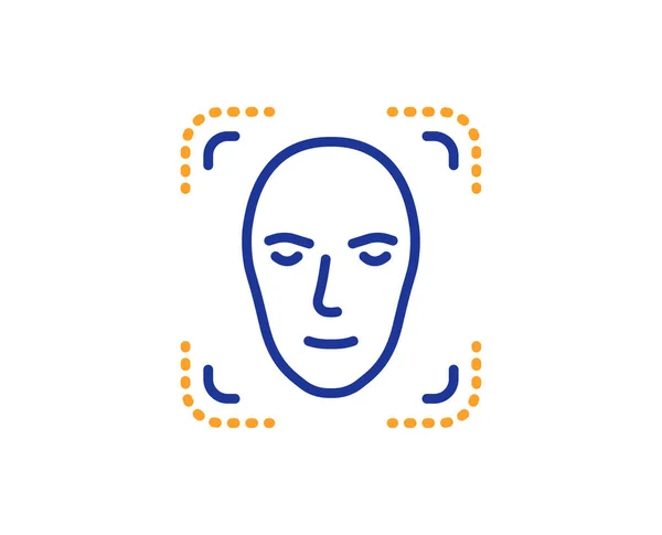 Face Detection Rad Ikon Head Erkännande Tecken — Stock vektor
