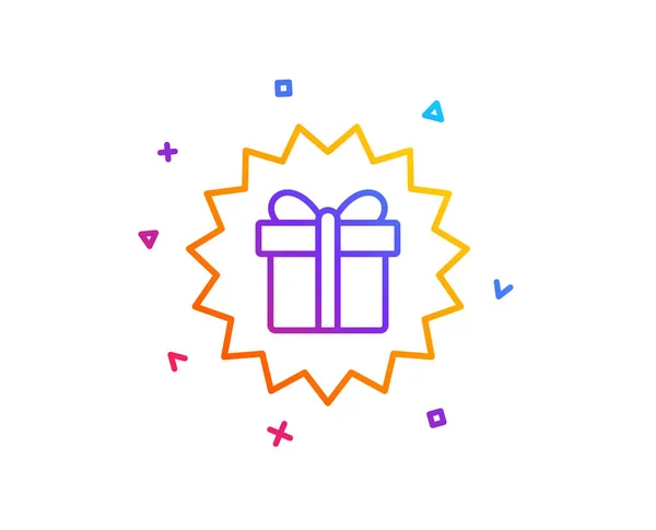 Geschenkbox Angebot Linie Symbol Geschenk Oder Verkauf Zeichen — Stockvektor