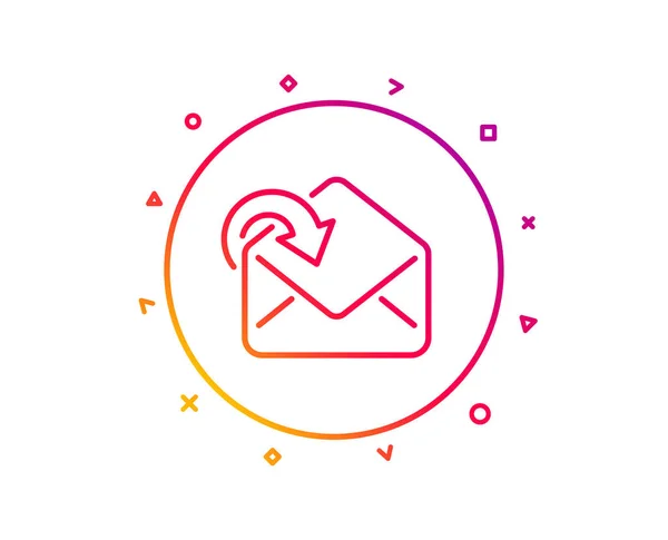 Recibir Mail Icono Línea Descarga Mensaje Entrante Signo Correspondencia — Vector de stock