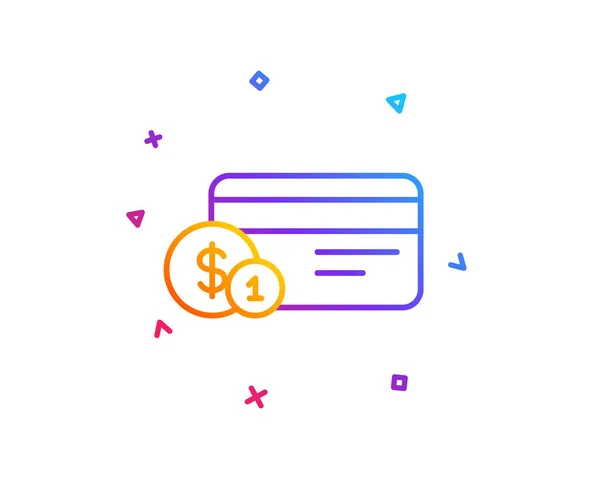 Ícone Linha Cartão Crédito Cartão Pagamento Bancário Com Sinal Moedas —  Vetores de Stock