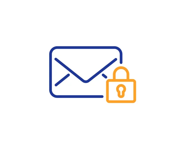 Secure Mail Řádku Ikonu Soukromé Zprávy Korespondenční Znamení — Stockový vektor