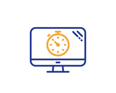 SEO Zamanlayıcı satırı simgesi. Arama motoru optimizasyonu işareti. 