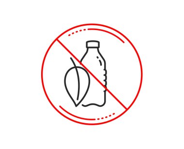 Hayır veya Dur işareti. Su şişesi satırı simgesi. 