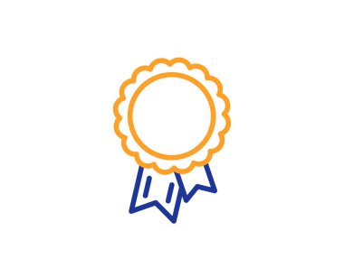 Başarı satırı simgesi. Kazanan madalya işareti. Ödül ödül sembolü. 