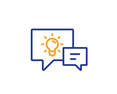 Konuşma balonları ile fikir lamba satır simgesi. 