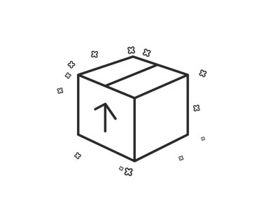 Teslimat kutusu satırı simgesi. Lojistik nakliye işareti. 