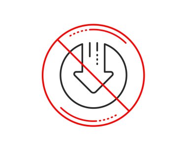 Hayır veya Dur işareti. Satırı simgesi indir. 