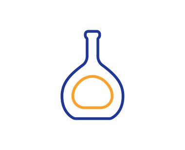 Konyak şişesi satırı simgesi. Brandy alkol işareti.