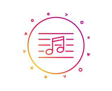 Müzik notu satırı simgesi. Müzik işareti. Degrade desen çizgi düğmesini. 