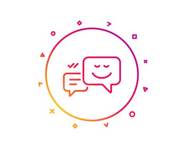 Mesaj konuşma balonları ile gülümseme satırı simgesi. 