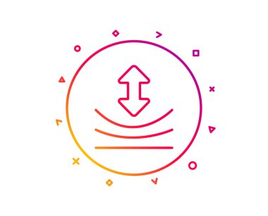 Esneklik satırı simgesi. Elastik malzeme işareti. 