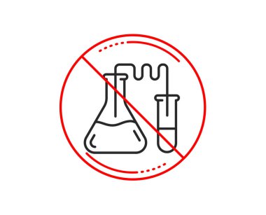 Hayır veya Dur işareti. İlaç kimya laboratuvar satırı simgesi. 